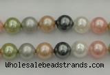 CSB310 15.5 inches 8mm round mixed color shell pearl beads