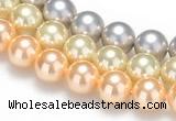 CSB32 16 inches 8mm round shell pearl beads Wholesale