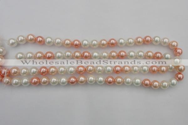 CSB321 15.5 inches 10mm round mixed color shell pearl beads