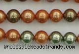 CSB343 15.5 inches 10mm round mixed color shell pearl beads