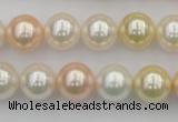 CSB350 15.5 inches 12mm round mixed color shell pearl beads