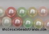 CSB352 15.5 inches 12mm round mixed color shell pearl beads