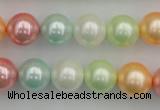 CSB353 15.5 inches 12mm round mixed color shell pearl beads