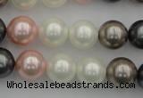 CSB358 15.5 inches 12mm round mixed color shell pearl beads