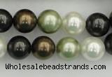 CSB362 15.5 inches 12mm round mixed color shell pearl beads