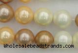 CSB371 15.5 inches 14mm round mixed color shell pearl beads