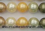 CSB373 15.5 inches 14mm round mixed color shell pearl beads