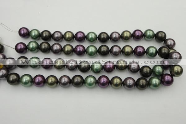 CSB386 15.5 inches 14mm round mixed color shell pearl beads