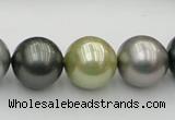 CSB398 15.5 inches 16mm round mixed color shell pearl beads