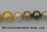 CSB407 15.5 inches 8mm - 16mm round mixed color shell pearl beads