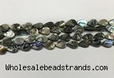 CSB4135 15.5 inches 8*12mm flat teardrop abalone shell beads