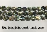 CSB4171 15.5 inches 14*14mm coin abalone shell beads wholesale