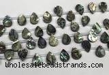 CSB4186 Top drilled 10*14mm flat teardrop balone shell beads