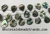 CSB4189 Top drilled 15*20mm flat teardrop balone shell beads