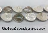 CSB4505 15.5 inches 28*38mm - 32*42mm teardrop shell beads wholesale