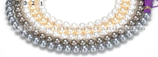 CSB49 16 inches 12mm round shell pearl beads Wholesale