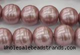 CSB621 15.5 inches 14mm whorl round shell pearl beads