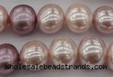 CSB693 15.5 inches 13*15mm oval mixed color shell pearl beads