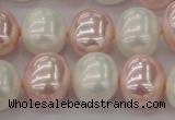 CSB712 15.5 inches 16*19mm oval mixed color shell pearl beads