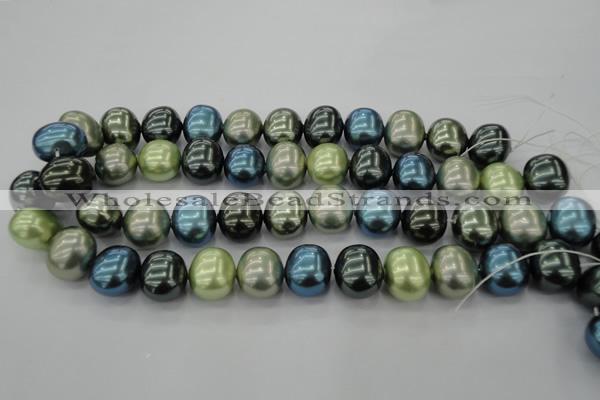 CSB719 15.5 inches 16*19mm oval mixed color shell pearl beads