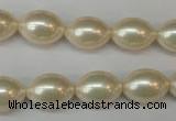 CSB845 15.5 inches 10*14mm rice shell pearl beads wholesale