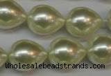 CSB876 15.5 inches 16*22mm teardrop shell pearl beads wholesale