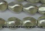 CSB893 15.5 inches 15*20mm teardrop shell pearl beads wholesale