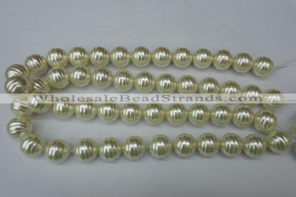 CSB896 15.5 inches 16mm whorl round shell pearl beads wholesale