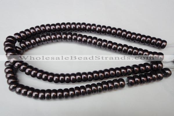 CSB902 15.5 inches 6*12mm rondelle shell pearl beads wholesale