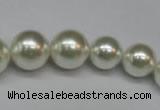 CSB920 15.5 inches 8mm - 14mm round shell pearl beads wholesale