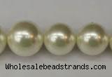 CSB931 15.5 inches 8mm - 16mm round shell pearl beads wholesale