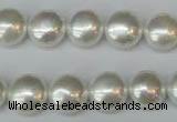 CSB940 15.5 inches 12mm flat round shell pearl beads wholesale