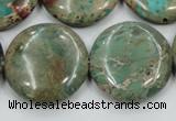 CSE07 15.5 inches 25mm flat round natural sea sediment jasper beads