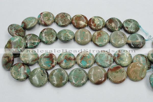 CSE07 15.5 inches 25mm flat round natural sea sediment jasper beads