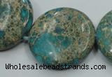 CSE08 15.5 inches 30mm flat round natural sea sediment jasper beads