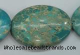 CSE101 15.5 inches 30*40mm oval dyed natural sea sediment jasper beads