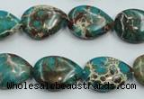 CSE11 15.5 inches 13*18mm flat teardrop natural sea sediment jasper beads