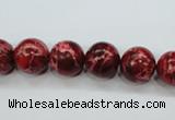 CSE163 15.5 inches 12mm round dyed natural sea sediment jasper beads