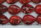 CSE174 13*18mm flat teardrop dyed natural sea sediment jasper beads