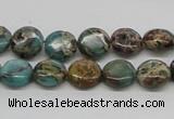 CSE5008 15.5 inches 10mm flat round natural sea sediment jasper beads