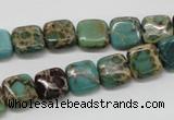 CSE5018 15.5 inches 10*10mm square natural sea sediment jasper beads