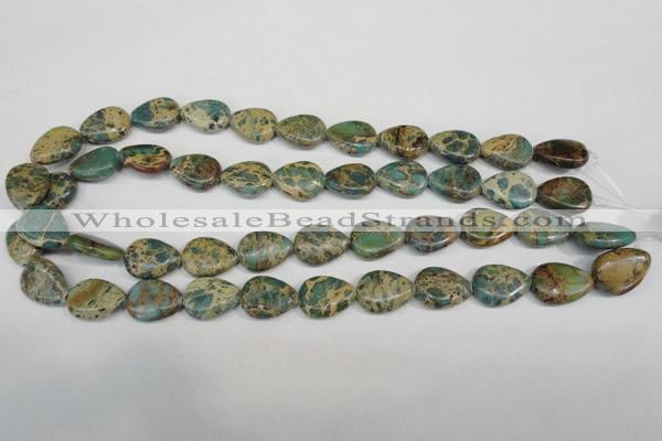 CSE5029 15.5 inches 13*18mm flat teardrop natural sea sediment jasper beads