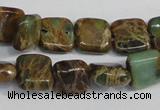 CSE5037 15.5 inches 6*6mm square natural sea sediment jasper beads