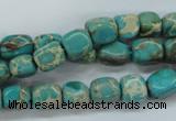 CSE78 15.5 inches 7*9mm nuggets dyed natural sea sediment jasper beads