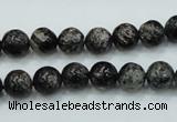 CSI01 15.5 inches 8mm round silver scale stone beads wholesale