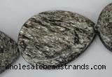 CSI40 15.5 inches 30*40mm flat teardrop silver scale stone beads wholesale