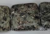 CSI60 15.5 inches 30*30mm square silver scale stone beads wholesale