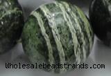 CSJ12 15.5 inches 30mm round green silver line jasper beads wholesale