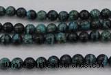 CSJ210 15.5 inches 6mm round dyed green silver line jasper beads