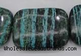 CSJ248 15.5 inches 30*40mm rectangle dyed green silver line jasper beads